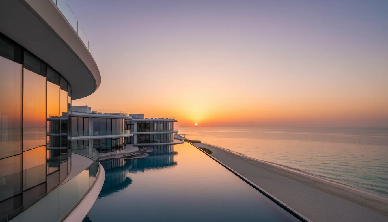 Ultra-luxury resort architecture on the Red Sea coast