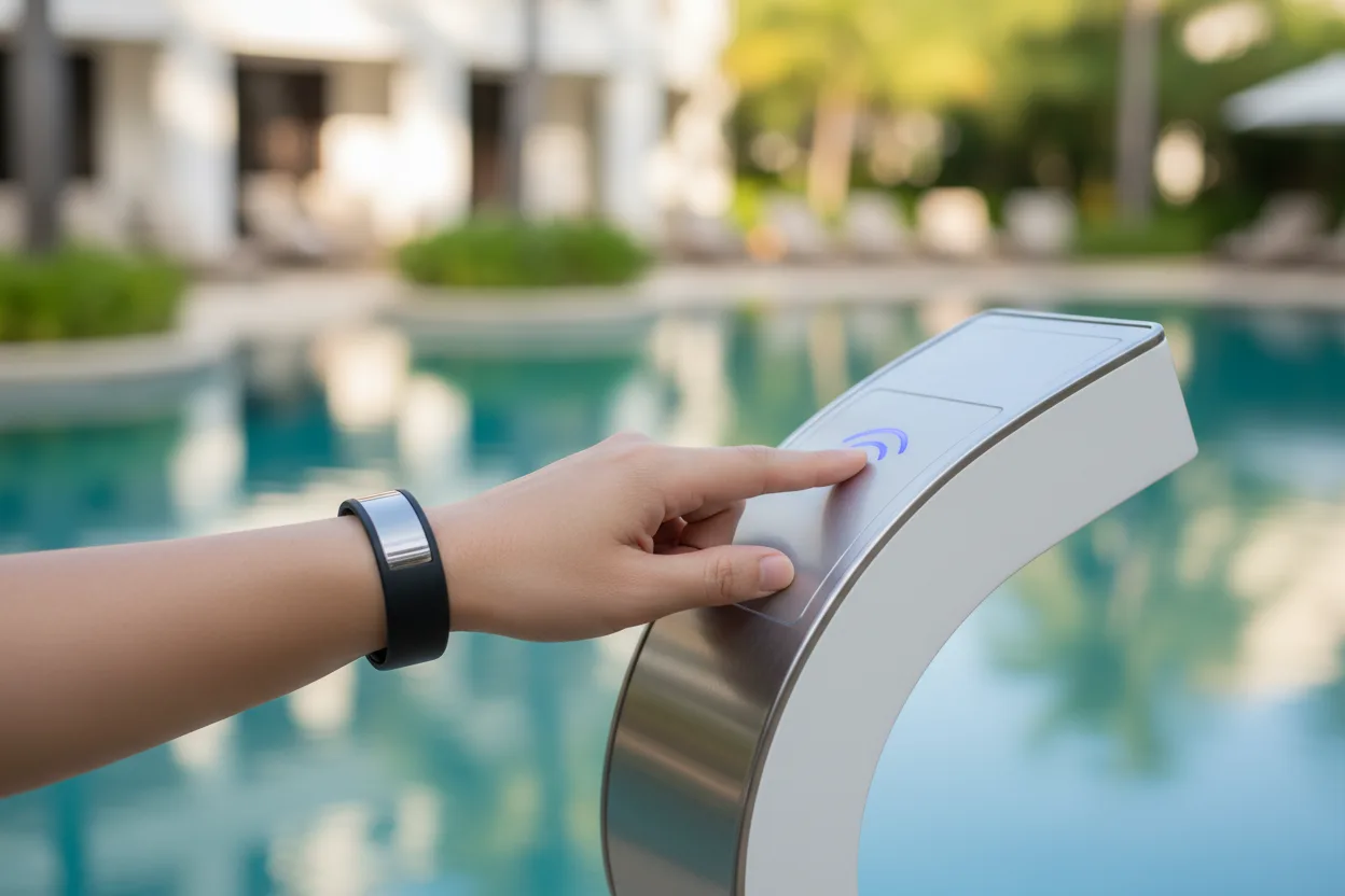 أساور RFID أثناء استخدامها في منتجع فاخر